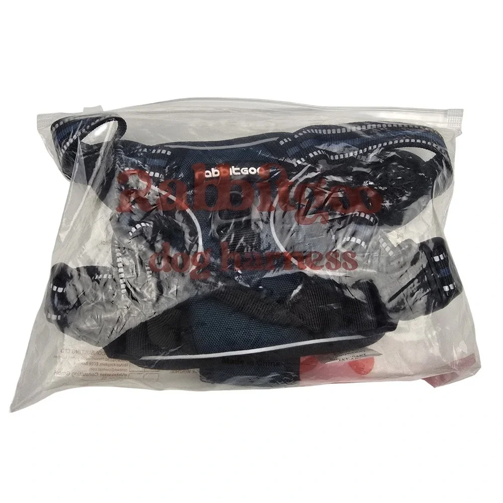 rabbitgoo Dog Harness Medium Blue No Pull Reflective Adjustable NEW